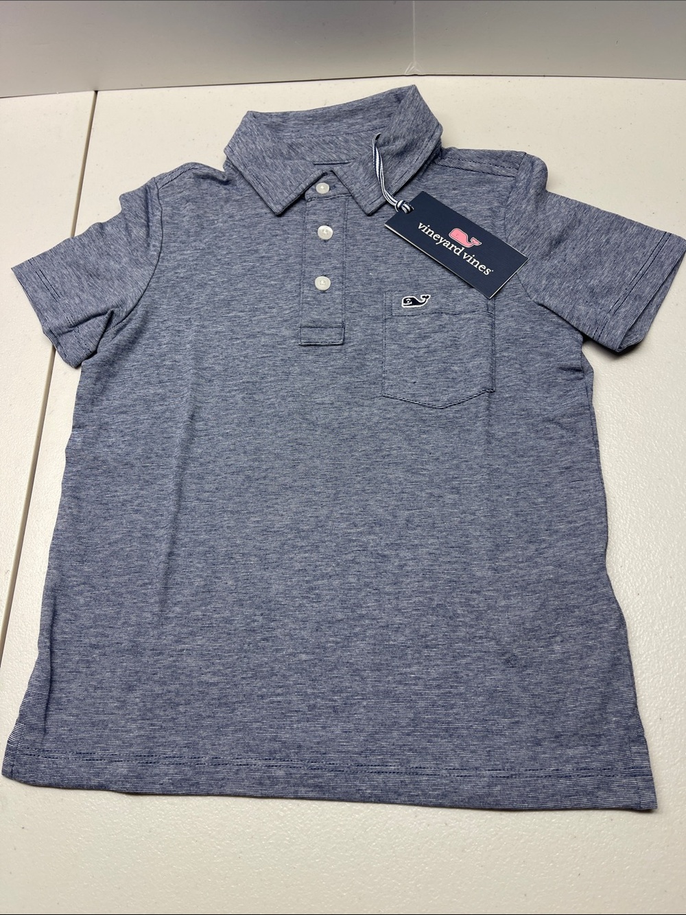 Vineyard Vines Kids Heather Navy Polo Shirt